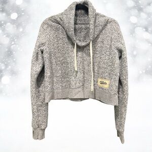 Hollister Gray Cozy Cropped Funnel Neck Sweatshirt